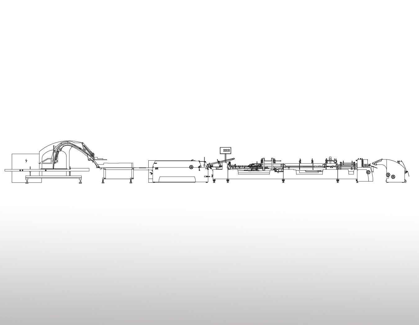 自动糊盒生产线
技术描述：糊盒机自动上料技术
实现从上料、翻转、糊盒到装箱、码垛一气呵成的高自动化生产线，更少的人工参与，每小时可自动打包超过200,000个纸盒 ,提速50%；