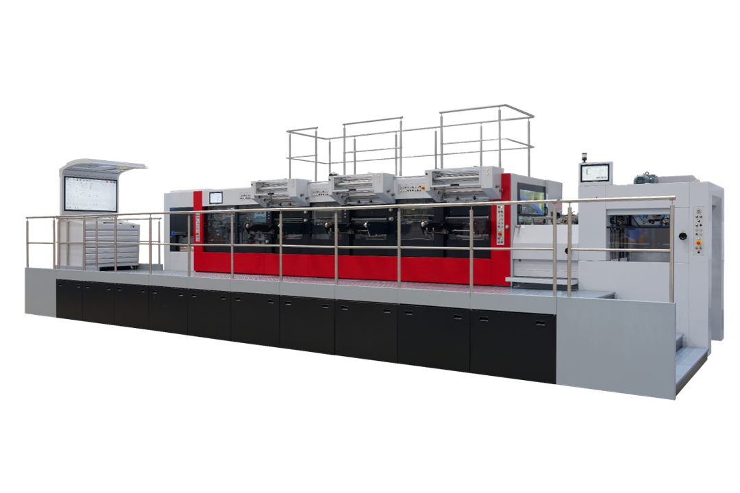 MK3920FFCSB平压平三机组烫金模切机
最高速度6000张/小时,快速换版、一键设定